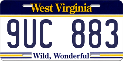 WV license plate 9UC883