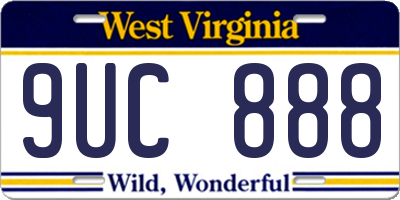WV license plate 9UC888