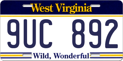 WV license plate 9UC892