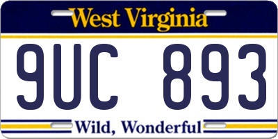 WV license plate 9UC893