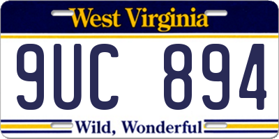 WV license plate 9UC894