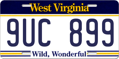 WV license plate 9UC899