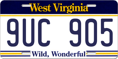 WV license plate 9UC905