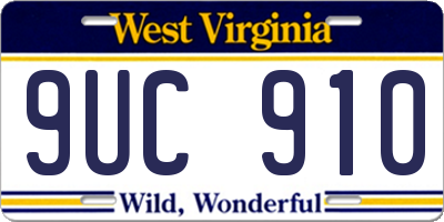 WV license plate 9UC910