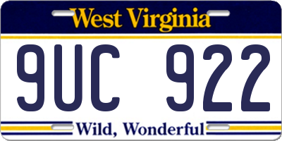 WV license plate 9UC922