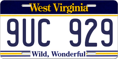WV license plate 9UC929