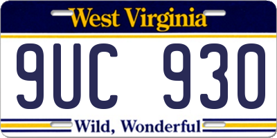 WV license plate 9UC930