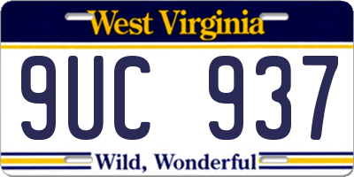 WV license plate 9UC937
