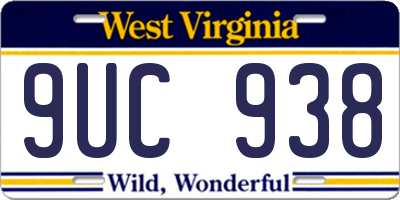 WV license plate 9UC938