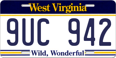WV license plate 9UC942