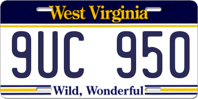WV license plate 9UC950