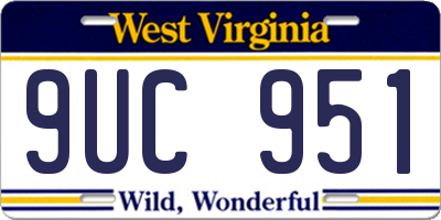 WV license plate 9UC951