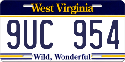 WV license plate 9UC954