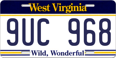 WV license plate 9UC968