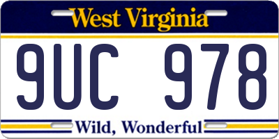 WV license plate 9UC978