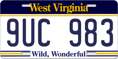 WV license plate 9UC983