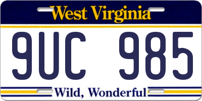 WV license plate 9UC985