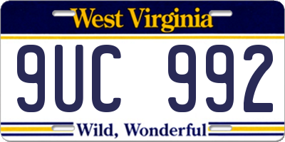 WV license plate 9UC992
