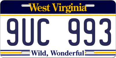 WV license plate 9UC993