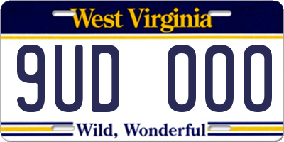 WV license plate 9UD000