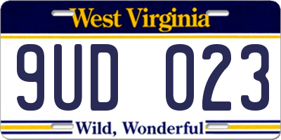 WV license plate 9UD023
