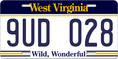 WV license plate 9UD028
