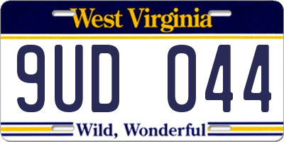 WV license plate 9UD044