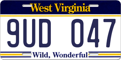 WV license plate 9UD047