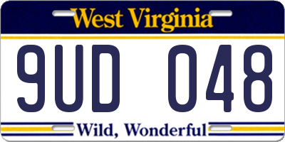 WV license plate 9UD048