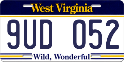 WV license plate 9UD052