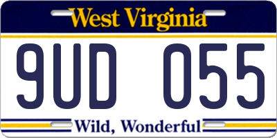 WV license plate 9UD055