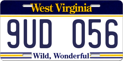 WV license plate 9UD056