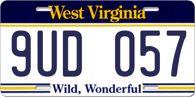 WV license plate 9UD057