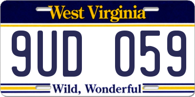 WV license plate 9UD059