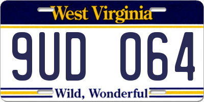 WV license plate 9UD064