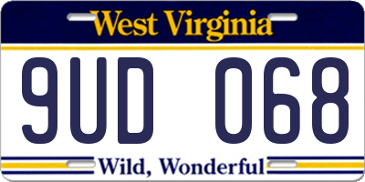 WV license plate 9UD068