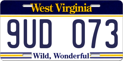 WV license plate 9UD073