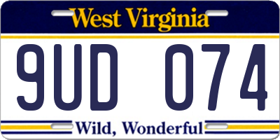 WV license plate 9UD074