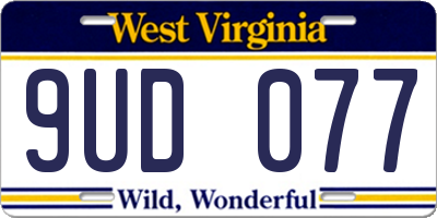 WV license plate 9UD077