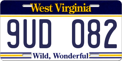 WV license plate 9UD082
