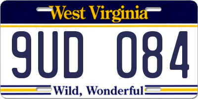 WV license plate 9UD084