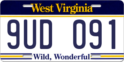 WV license plate 9UD091
