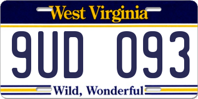 WV license plate 9UD093
