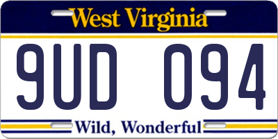 WV license plate 9UD094