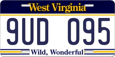 WV license plate 9UD095