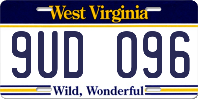WV license plate 9UD096
