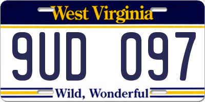 WV license plate 9UD097