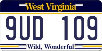 WV license plate 9UD109