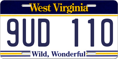 WV license plate 9UD110