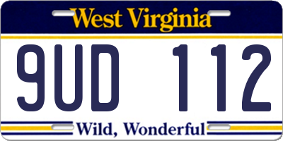 WV license plate 9UD112